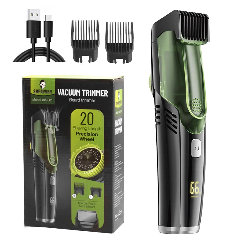 Cordless Vacuum Beard Trimmer for Men | 20 Length Settings